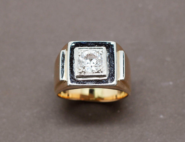 Bague Tank Diamant Or Rose