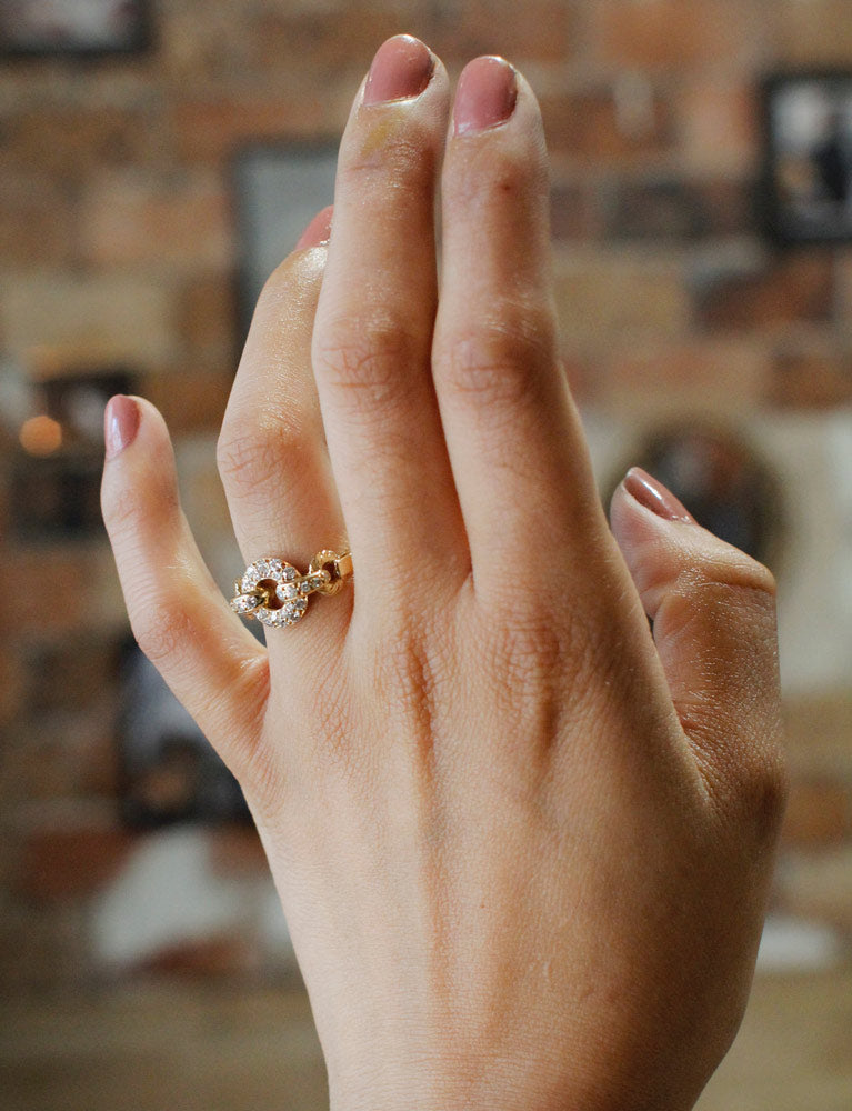 Bague Maillons de Chaîne Diamants
