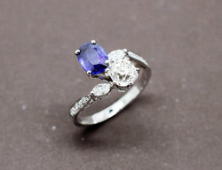 Bague Toi et Moi Saphir Diamant