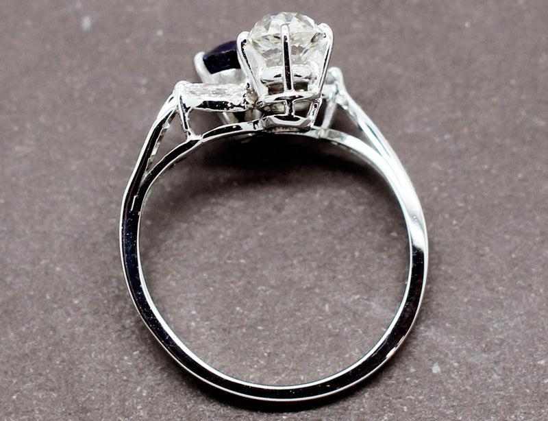 Bague Toi et Moi Saphir Diamant
