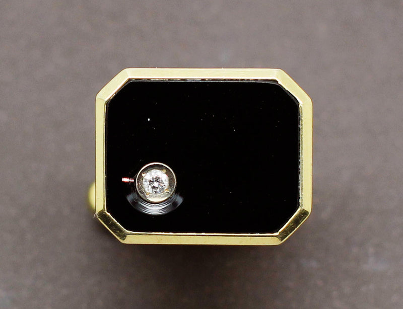 Boutons de Manchette Style Art Déco Onyx Diamants