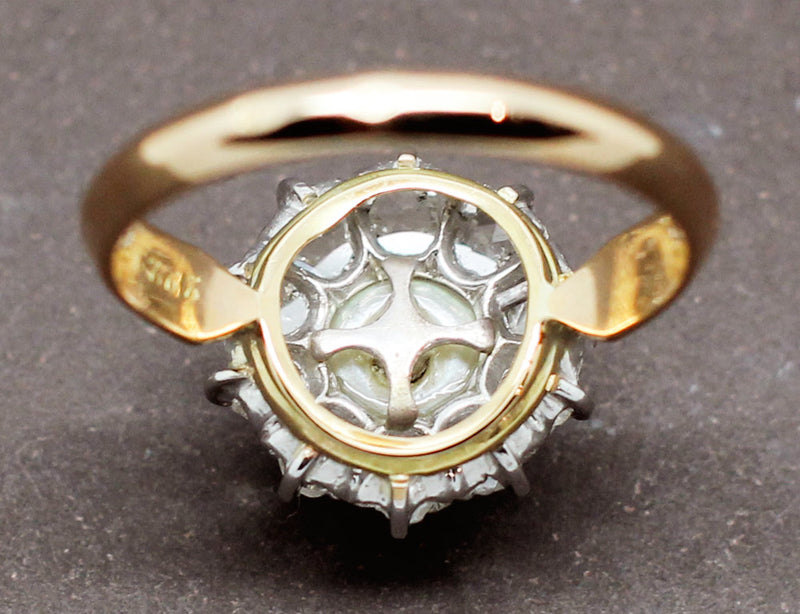 Bague Fleur Perle et Diamants