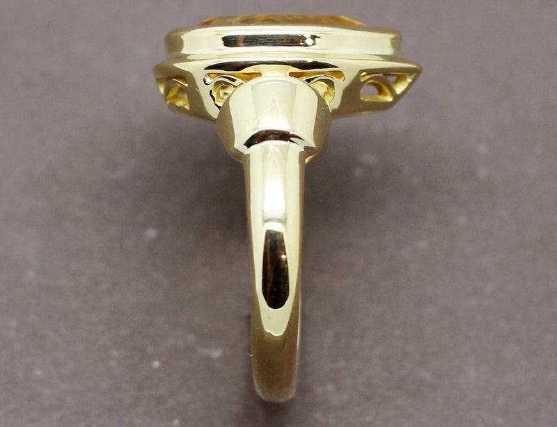 Bague Citrine Poire Or Jaune