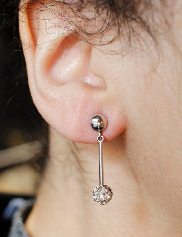 Boucles d'Oreilles Pendantes Diamants