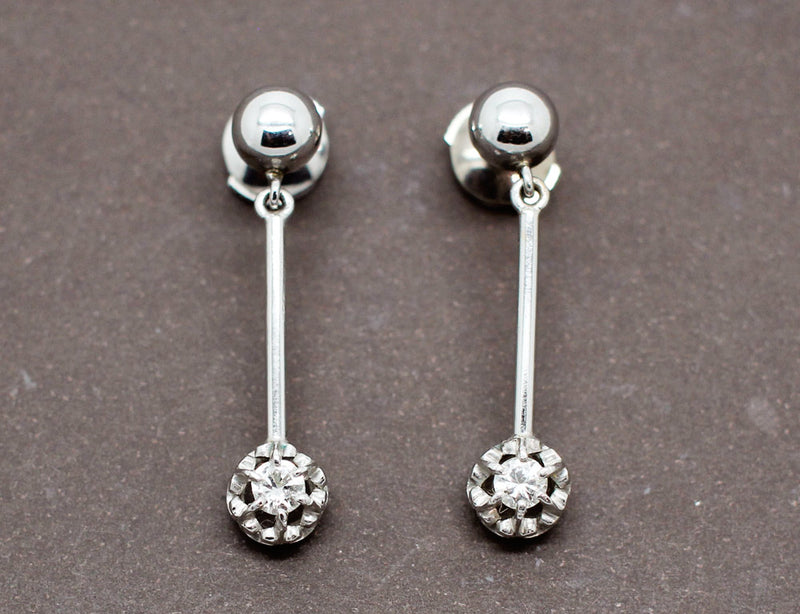 Boucles d'Oreilles Pendantes Diamants