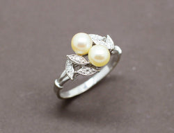 Bague Toi et Moi Perles Diamants