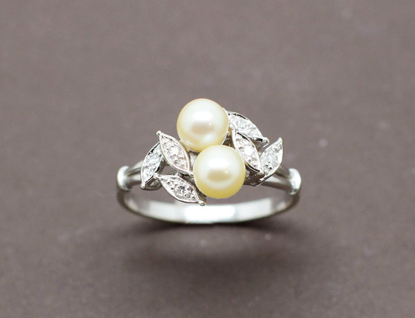 Bague Toi et Moi Perles Diamants