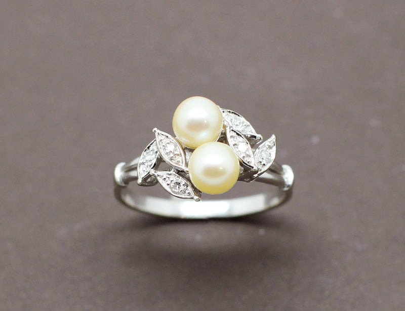 Bague Toi et Moi Perles Diamants