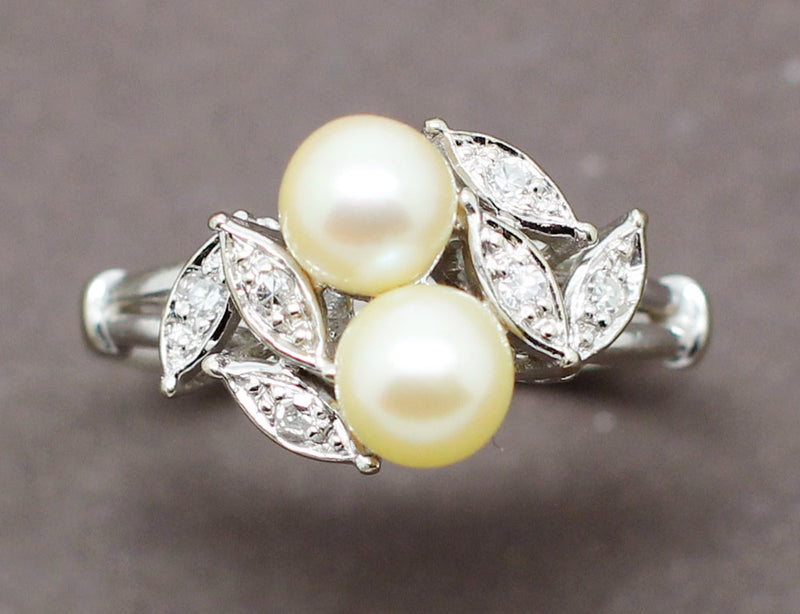 Bague Toi et Moi Perles Diamants