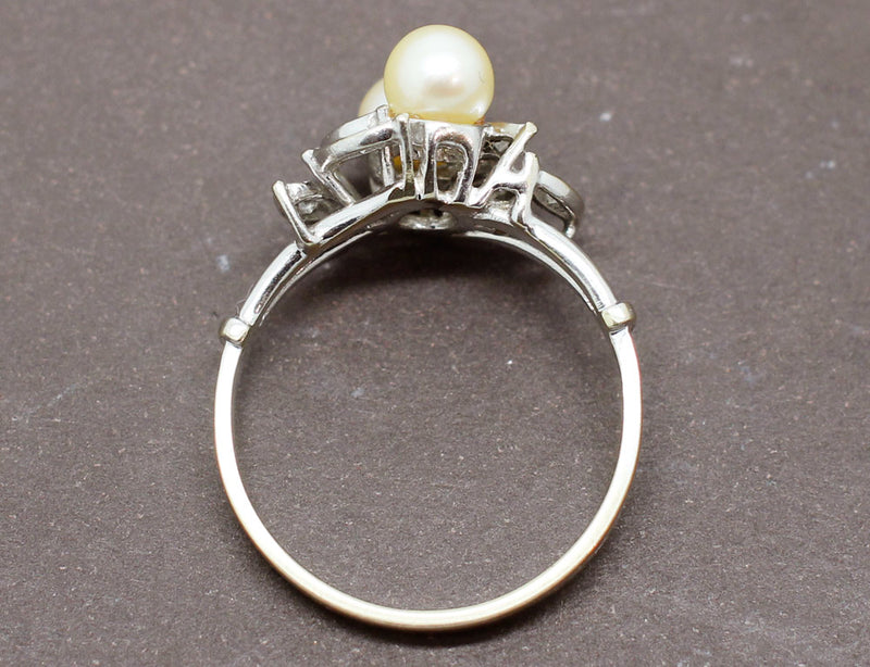 Bague Toi et Moi Perles Diamants