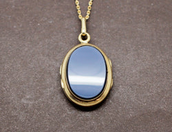 Médaillon Photo Agate Or