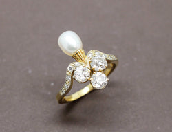 Bague Duchesse Or Diamants Perle