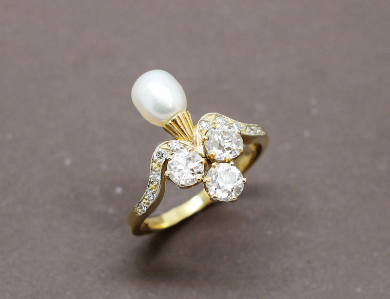 Bague Duchesse Or Diamants Perle