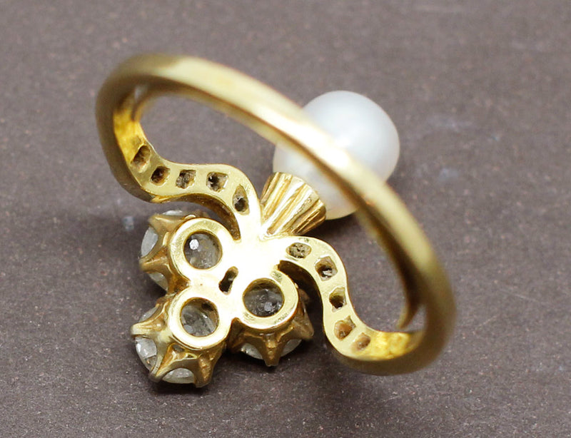 Bague Duchesse Or Diamants Perle