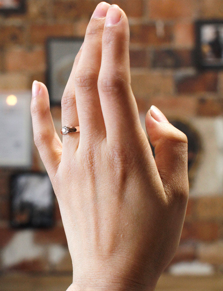 Solitaire Or Rose Diamant