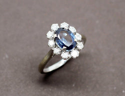 Bague Saphir Entourage Diamants