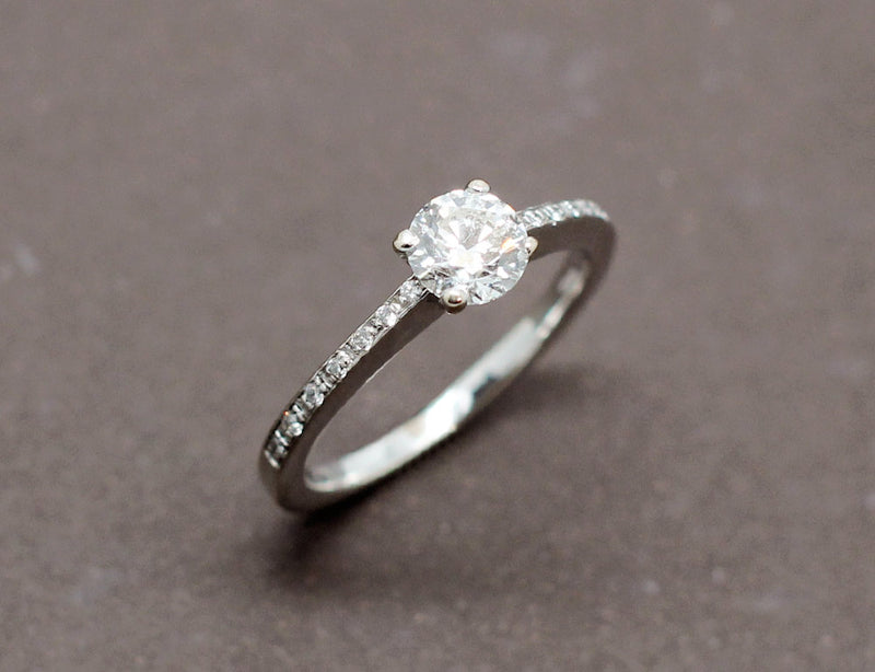 Solitaire Or Blanc Diamants