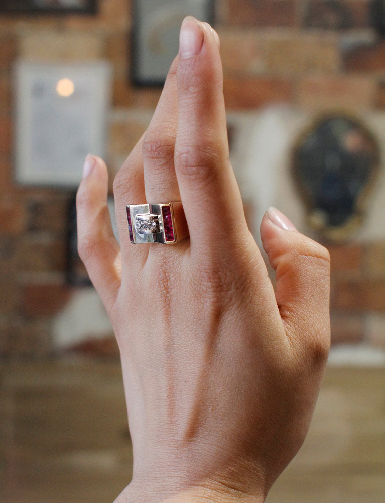 Bague Tank Diamants et Verneuils