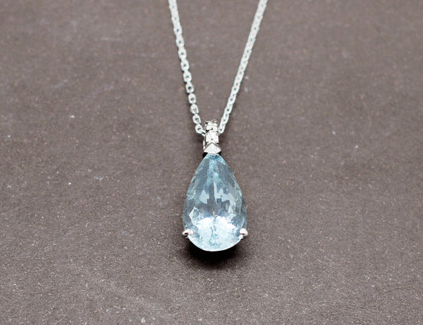 Pendentif Poire Aigue-Marine