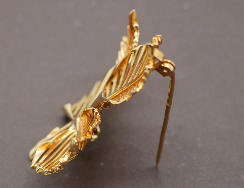Broche Feuille Or Jaune 1950