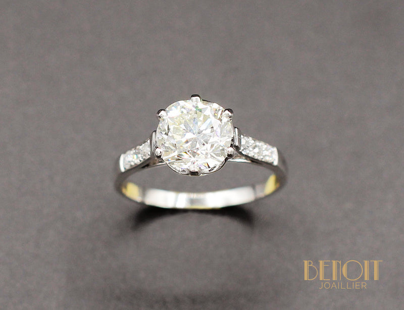 Solitaire Ancien Diamant Coussin
