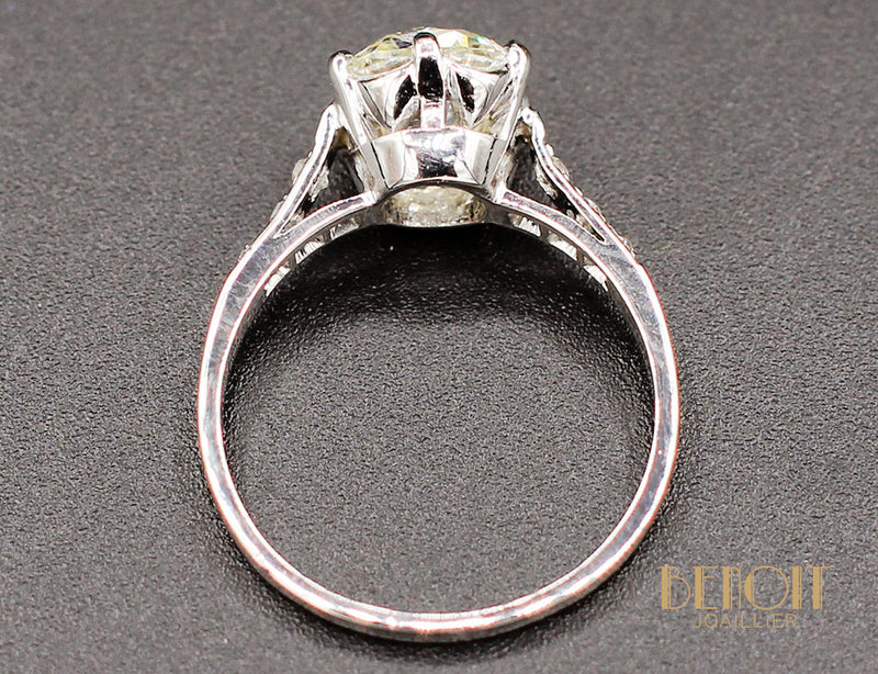 Solitaire Ancien Diamant Coussin