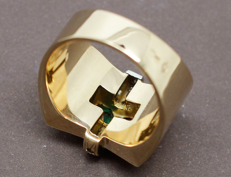 Bague Tank Diamant Emeraude