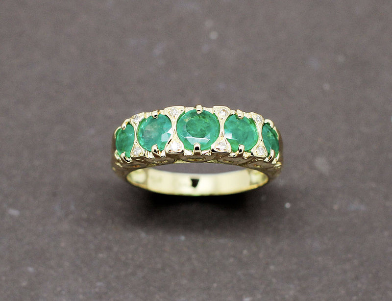 Bague Jarretière Emeraudes Diamants