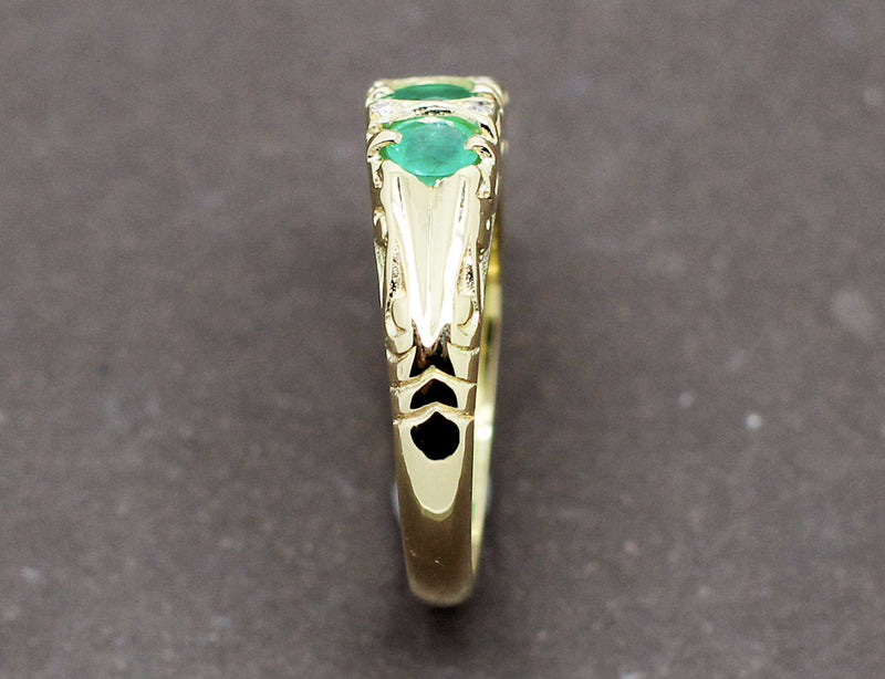 Bague Jarretière Emeraudes Diamants