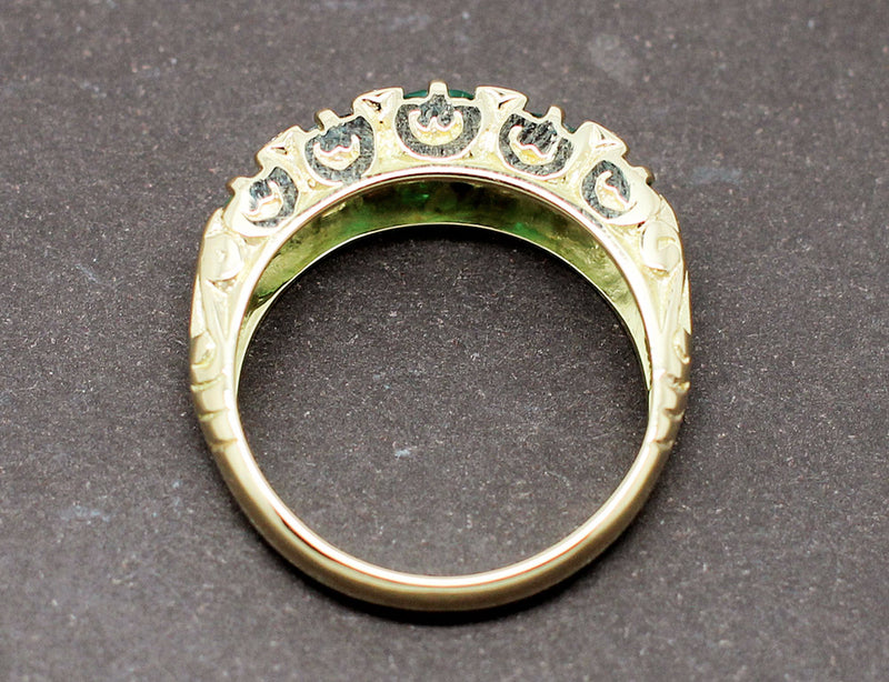 Bague Jarretière Emeraudes Diamants