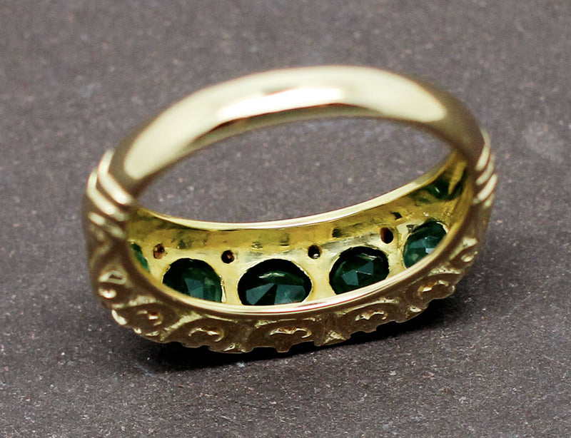 Bague Jarretière Emeraudes Diamants