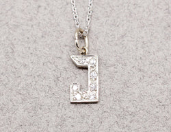 Pendentif "J" Art Déco Diamants