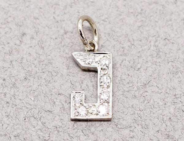 Pendentif "J" Art Déco Diamants