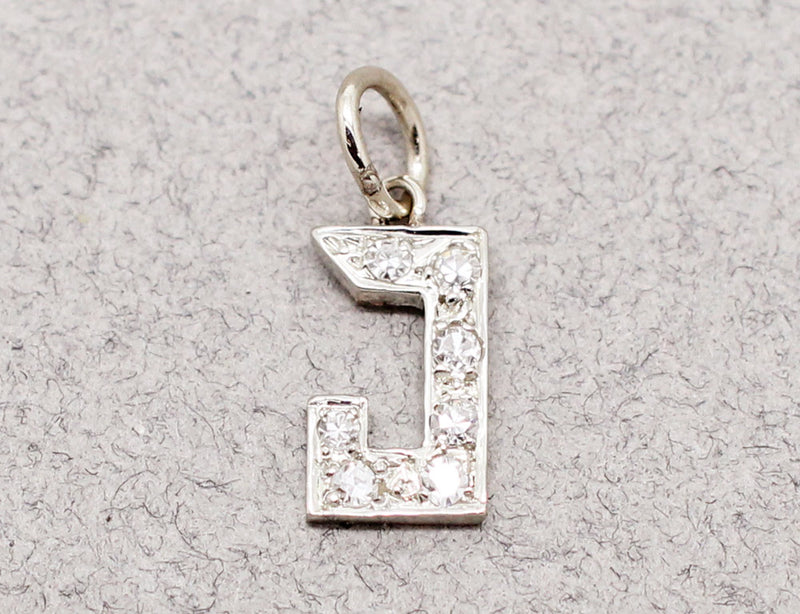 Pendentif "J" Art Déco Diamants