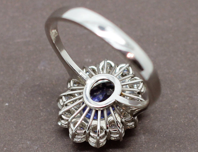 Bague Saphir Entourage Diamants