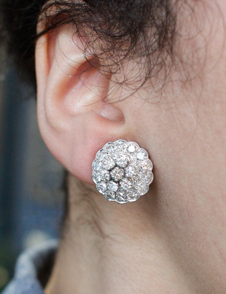 Boucles d'Oreilles Marguerite Diamants