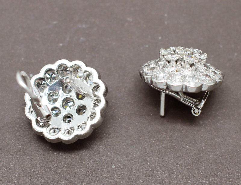 Boucles d'Oreilles Marguerite Diamants