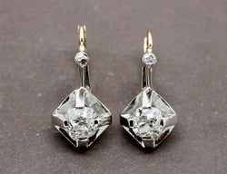 Boucles d'Oreilles Dormeuses Art Déco Diamants