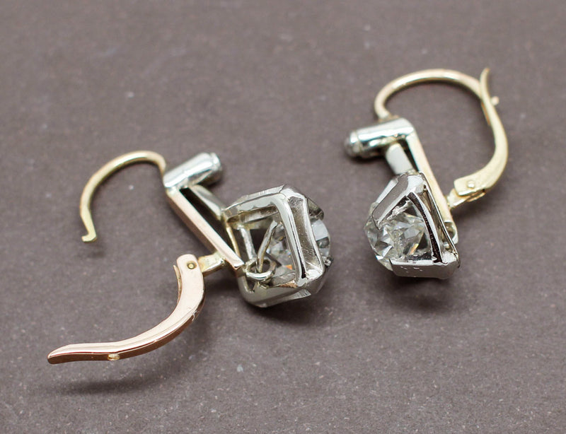 Boucles d'Oreilles Dormeuses Art Déco Diamants
