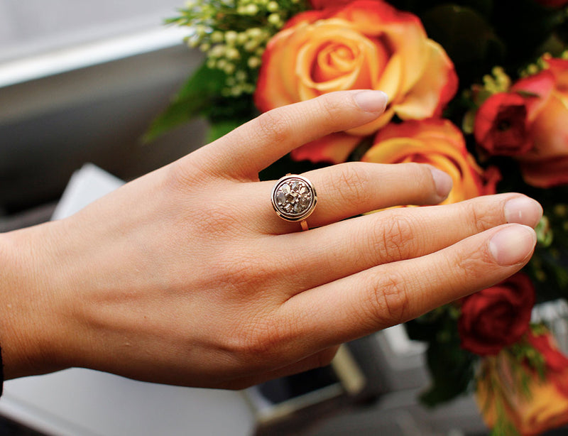 Bague Ancienne Diamants Taille Rose