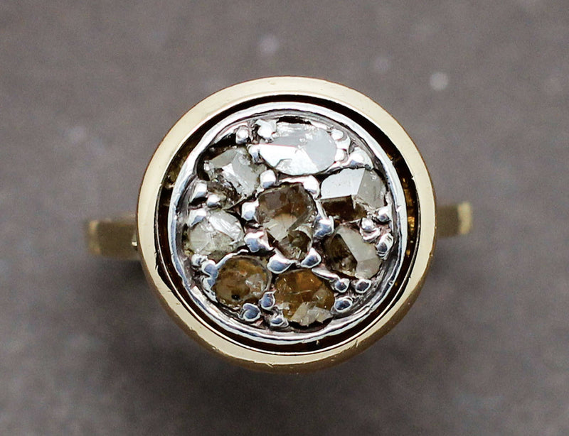 Bague Ancienne Diamants Taille Rose
