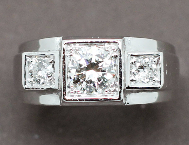 Bague Chevalière Art Déco Diamants