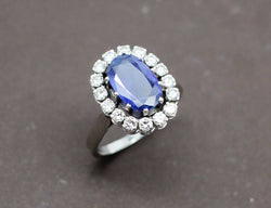 Bague Saphir Entourage Diamants
