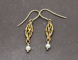 Collection Les Recyclés : Boucles Pendantes Or Perles