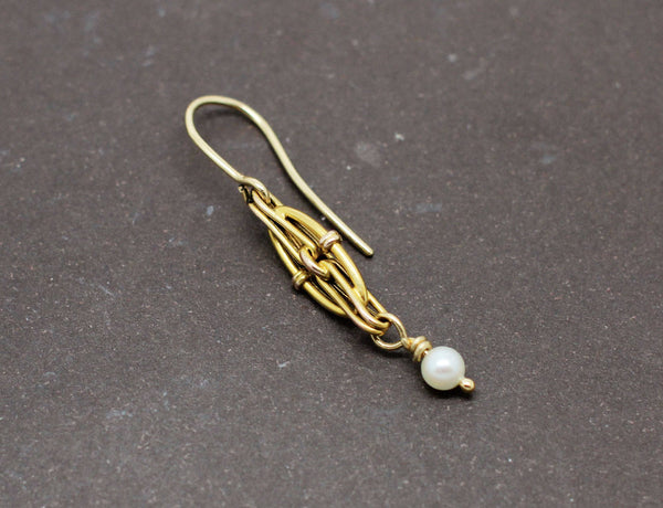 Collection Les Recyclés : Boucles Pendantes Or Perles