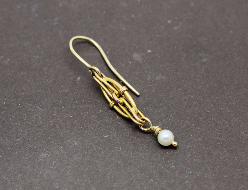 Collection Les Recyclés : Boucles Pendantes Or Perles
