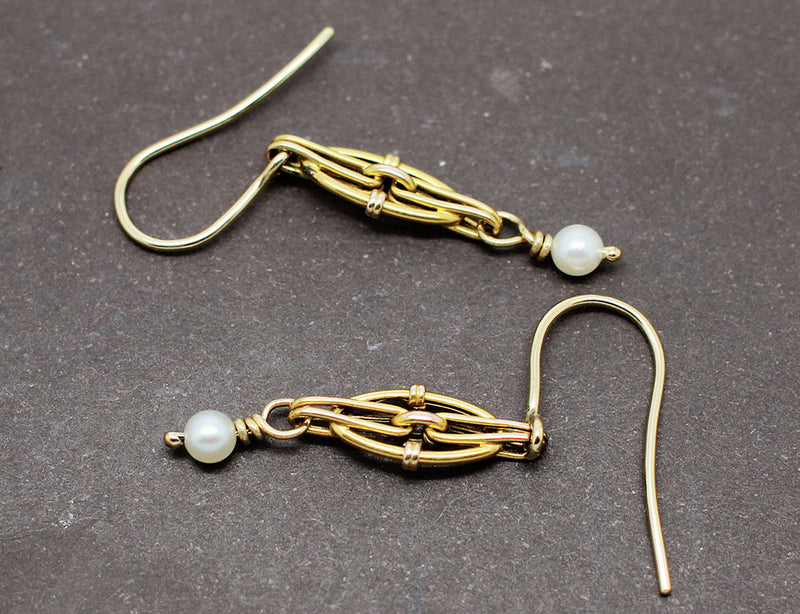 Collection Les Recyclés : Boucles Pendantes Or Perles