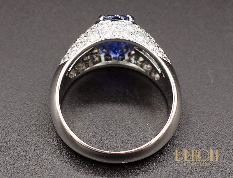 Bague Jonc Saphir et Diamants