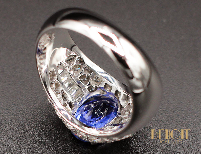Bague Jonc Saphir et Diamants