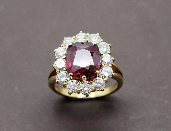 Bague Rubellite Entourage Diamants